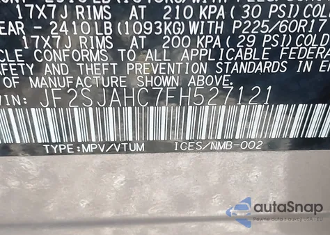 2015 Subaru Forester 2.5I Limited z USA, uszkodzony, nr VIN JF2SJAHC7FH527121